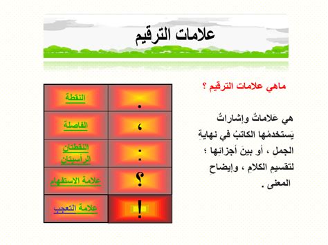 درس علامات الترقيم الصف الثالث مادة اللغة العربية بوربوينت Incoming