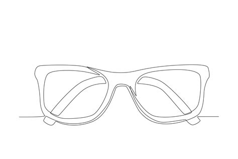 Vector continuous one line drawing of glasses man line art drawing ...