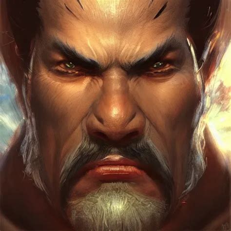 King From Tekken Closeup Character Portrait Art By Stable Diffusion