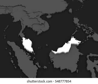 Malaysia Map 3d Rendering Stock Illustration 548777854 | Shutterstock