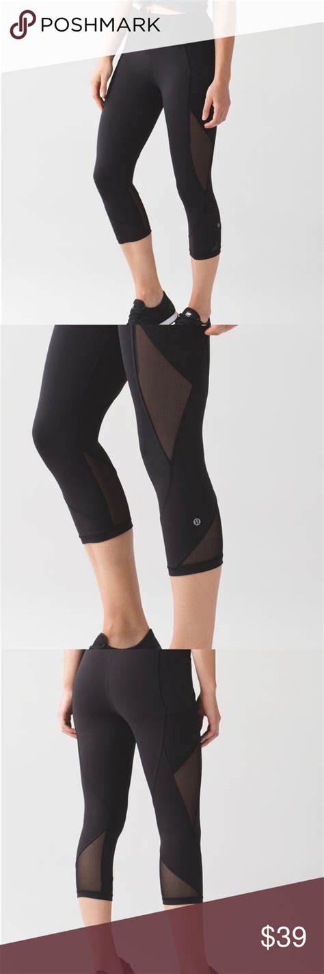 Lululemon Fast As Light Capri Ll Mesh Black Lululemon Leggings Lululemon Leggings Lululemon