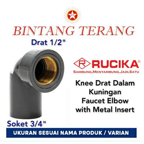 Jual Keni Drat Dalam Kuningan 1 2 X 3 4 Rucika Elbow Drat Dalam