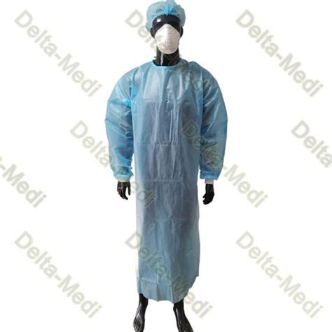 Pp Coated Pe Film Disposable Isolation Gown Aami Level 2 Aami Level 3