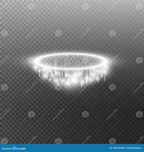 White Halo Angel Ring. Isolated on Black Transparent Background, Vector Illustration Stock ...