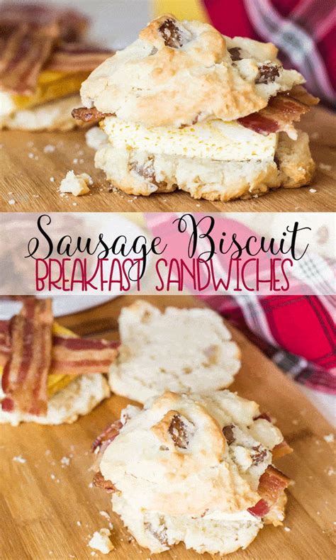 Sausage Biscuit Breakfast Sandwiches - Domestically Speaking