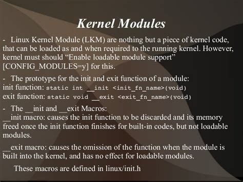 Introduction To Linux Kernel Modules