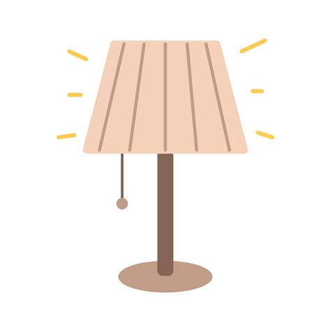 Vector cozy table lamp. Cute desk lamp. Night atmosphere. Clip art ...