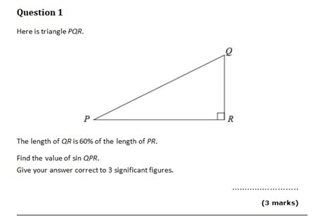 Solved Question Here Is Triangle Pqr The Length Of Qr Is Of The