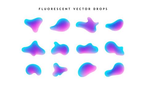 Gradient vivid shapes. Modern abstract colorful vector fluid collection ...