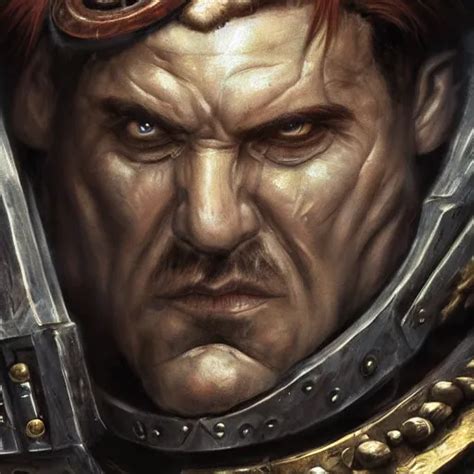 Close Up Portrait Of Warhammer 40k Primarch Named Lech Stable Diffusion