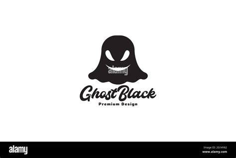 cute ghost black logo symbol icon vector graphic design illustration ...