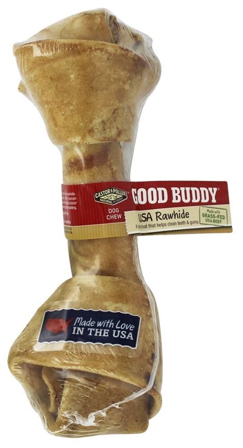 Amazon Castor Pollux Rawhide Good Buddy Bone 8 9In Pet Supplies