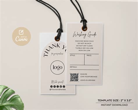 Editable Clothing Hang Tag Printable Clothing Price Tag 6b U5ch