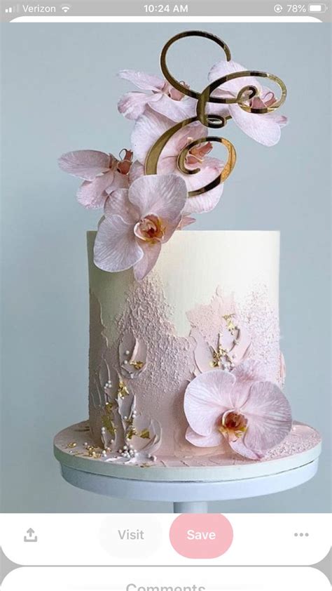 Pin By Vlada Designer On Cakes Orchid Cake Birthday Cake With