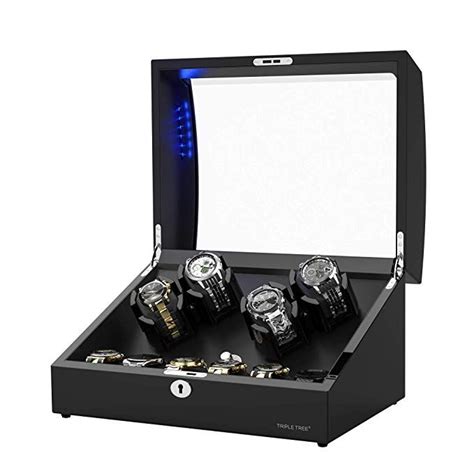 TRIPLE TREE Watch Winder For 4 Automatic Watches With Extra 6 Watch