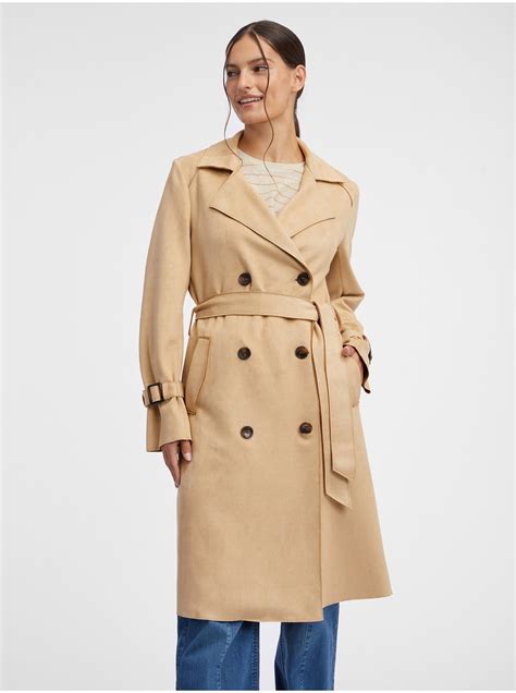 Beigefarbener Trenchcoat F R Damen Aus Wildleder Orsay Orsay De Der