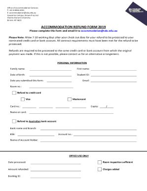 Fillable Online ACCOMMODATION BOOKING FORM Charles Darwin University