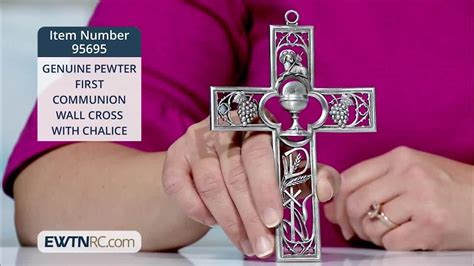 Genuine Pewter First Communion Wall Cross With Chalice Youtube