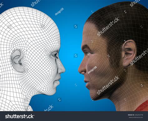 Concept Conceptual 3d Wireframe Mesh Human Stock Illustration 326254778