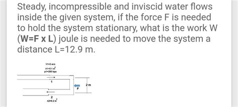 Solved Steady Incompressible And Inviscid Water Flows Chegg