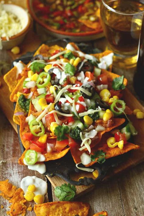 Vegetarian Nachos (Loaded Veggies Nachos) - Fun FOOD Frolic