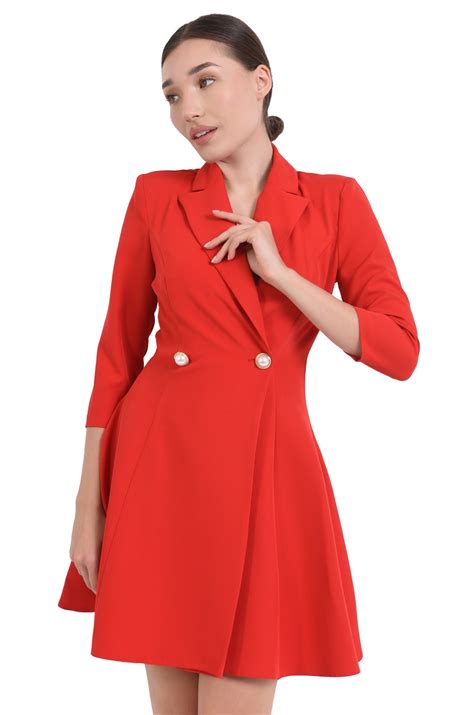 Rochie Blazer Cu Decolteu Si Revere Crestate Poema