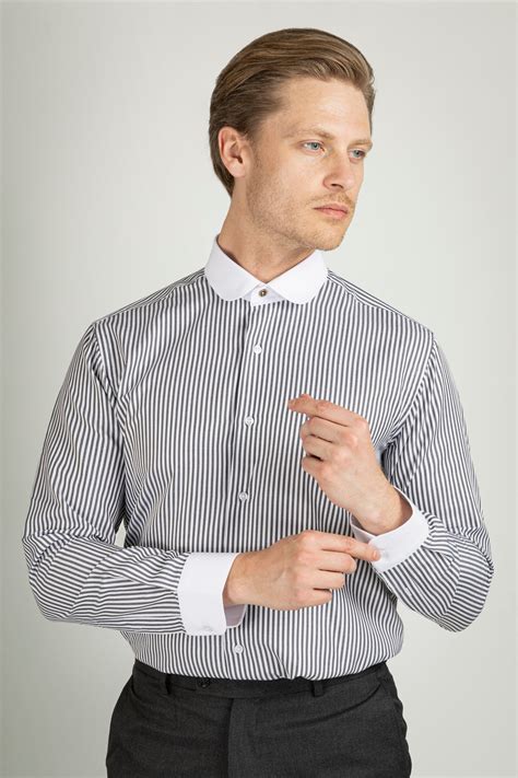 Peaky Blinders Style Black And White Stripe Slim Fit Shirt Jack Martin