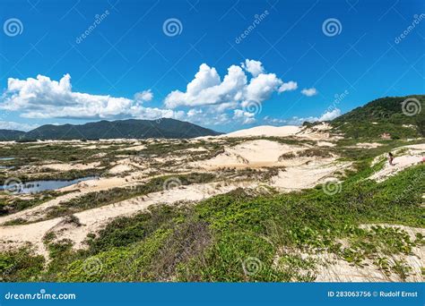 Joaquina Beach With Stone And Dunes In Florianopolis Santa Catarina