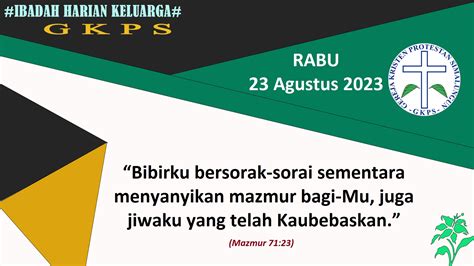 Ibadah Harian Keluarga Gkps Rabu 23 Agustus 2023 Gkps