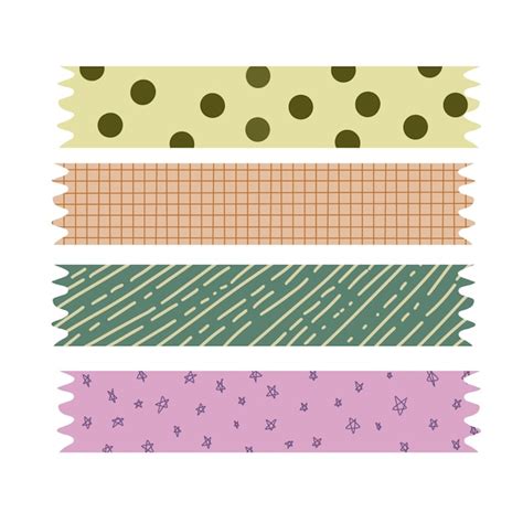 Conjunto De Cintas De Washi Dibujadas A Mano Vector Premium