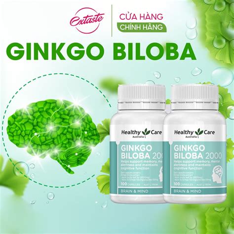 Viên uống bổ não Healthy Care Ginkgo Biloba 2000 tuần hoàn lưu thông