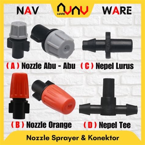 Mist Nozzle Head Sprayer Orange Spuyer Abu Abu Konektor Nepel Tee