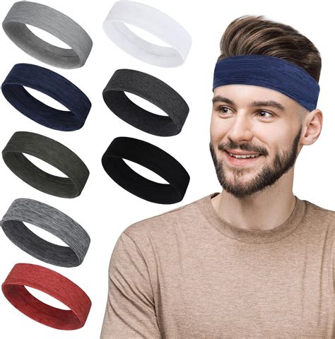 Amazon.com : 8 Pack Sport Headbands for Men & Women, Elastic Soft ...