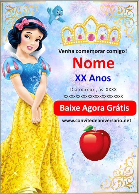 Convites Branca De Neve Convites