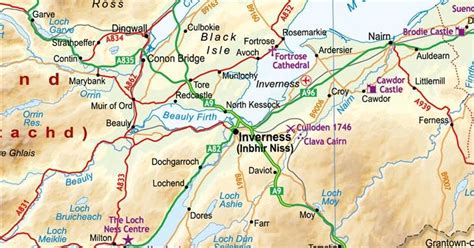 Online Maps: Inverness, Scotland Map