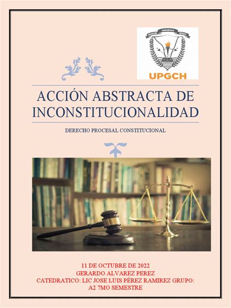 Acción Abstracta De Inconstitucionalidad Pdf Constitución Ley