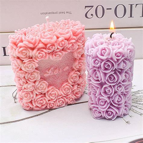 Roses Love Candle Mold Silicone