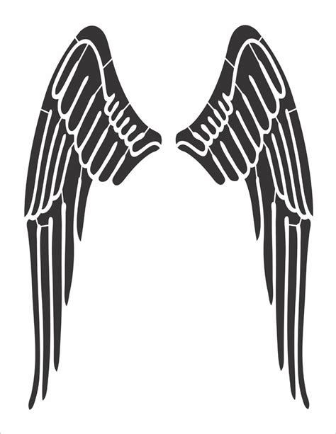 Angel Wings Stencil Reusable Stencil 10 Sizes Available - Etsy