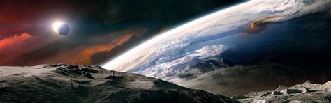 dual monitor space wallpapers wallpaper cave