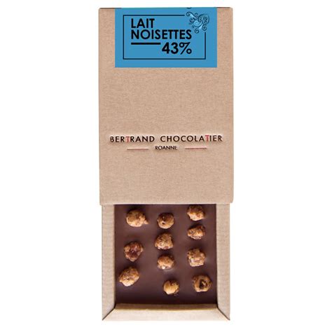 Bertrand Chocolatier Tablette Chocolat Lait Noisettes 43 100g