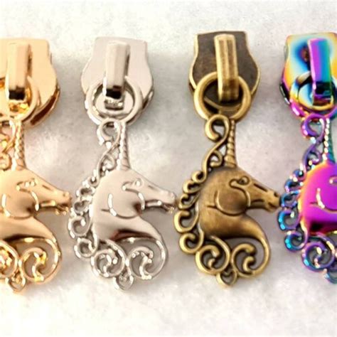 6 Colours Unicorn 5 Zipper Pulls Nylon Zip Pulls Etsy