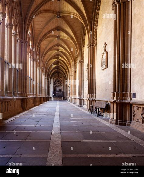 View Of The Ornate Gothic Cloister Arcade Arches Of The Catholic