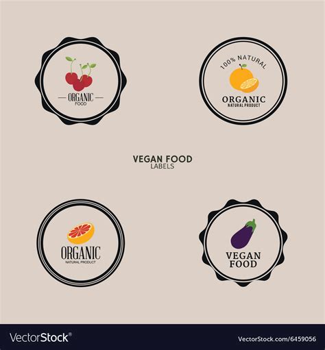 Organic food labels Royalty Free Vector Image - VectorStock