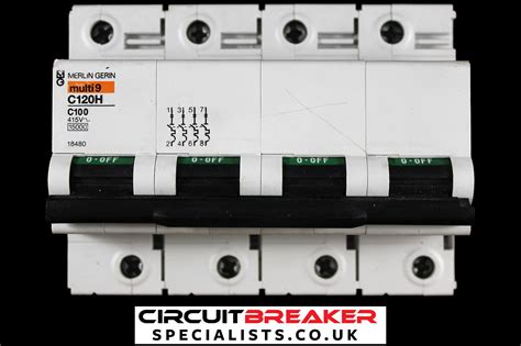 MERLIN GERIN 100 CURVE C 15kA FOUR POLE MCB CIRCUIT BREAKER C120H