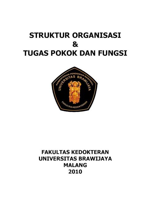 Pdf Struktur Organisasi Tugas Pokok Dan Fungsiv Fk Ub Ac Id Id Spma