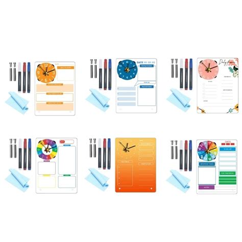 standing desk acrylic board weekly planner  clock clear acrylic