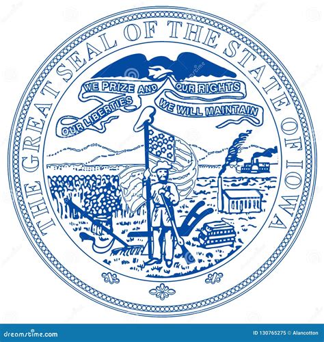 Iowa State Seal stock illustration. Illustration of isolated - 130765275