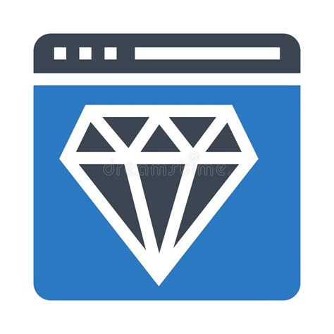 Web Page Diamond Glyphs Double Color Icon Stock Illustration