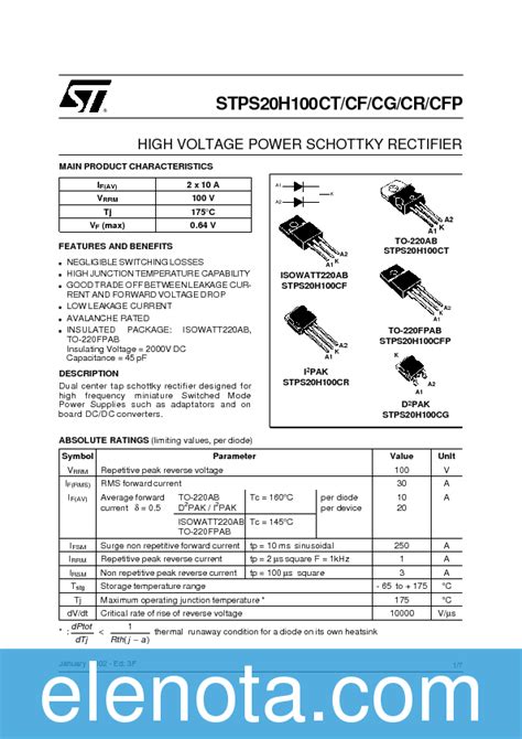 Stps H Ct Datasheet Pdf Kb Stmicroelectronics Pobierz Z