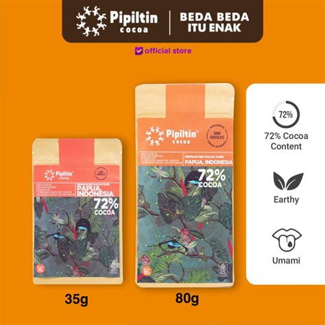 Jual Pipiltin Cocoa Dark Coklat Chocolate Bar Ransiki 72 Shopee